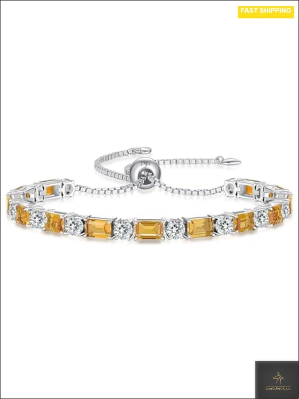 Sterling Silver Tennis Bracelet for Women Birthstone Adjustable 6-9" Gift